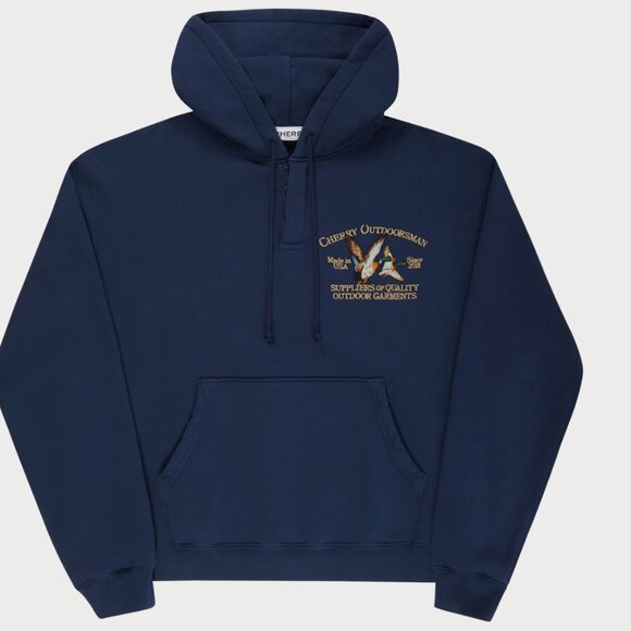 Cherry LA Outdoorsman Henley Hoodie (Navy) - Picture 1 of 5
